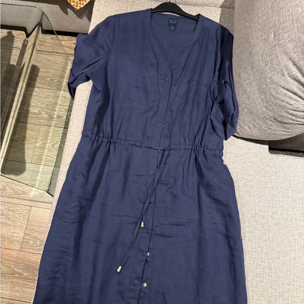 Elegant Navy Long Sleeve Dress